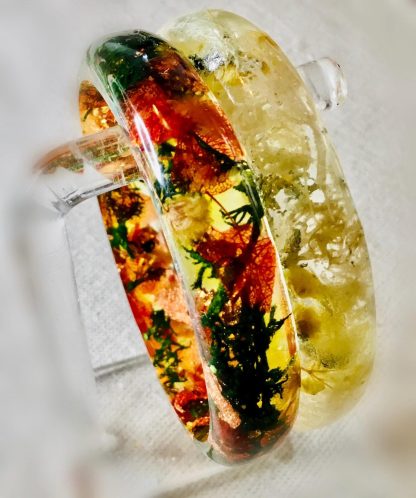 Custom Resin Bangle with Real Preserved Hydrangea Petals