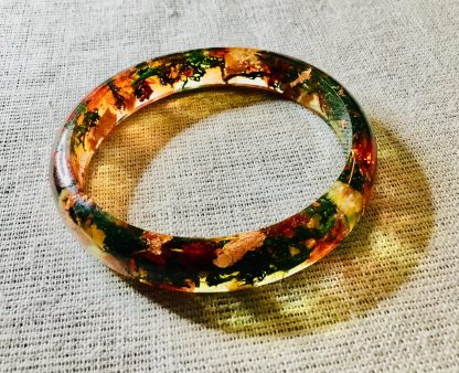 Custom Resin Bangle with Real Preserved Hydrangea Petals