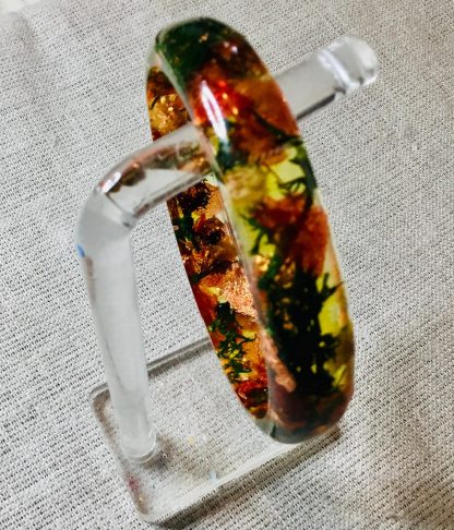 Custom Resin Bangle with Real Preserved Hydrangea Petals