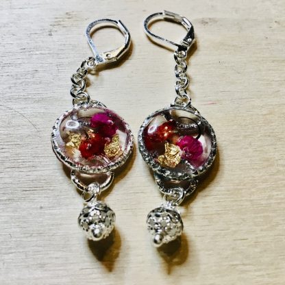 Crimson Bells – Real Red Lily of the Valley Resin Jewelry Set