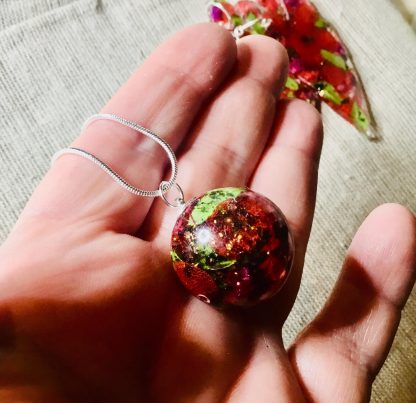 Eternal Blooms – Real Red Hydrangea Resin Jewelry Set