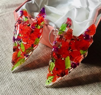 Eternal Blooms – Real Red Hydrangea Resin Jewelry Set
