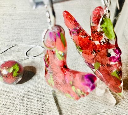 Eternal Blooms – Real Red Hydrangea Resin Jewelry Set