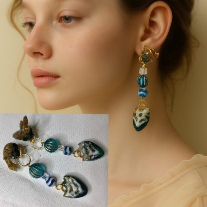 Golden Koi Ocean Earrings – Lightweight Dangle Jewelry