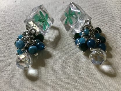 Sandalwood Flower Earrings and Adjustable Ring