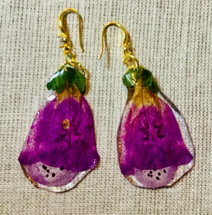 Real Foxglove Resin Earrings