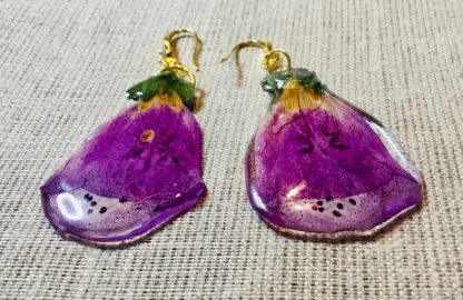 Real Foxglove Resin Earrings