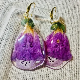 Real Foxglove Resin Earrings