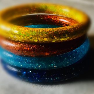 Set of 4 Colourful Glitter Resin Bangles 