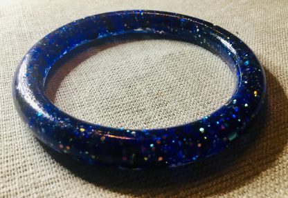 Set of 4 Colourful Glitter Resin Bangles 