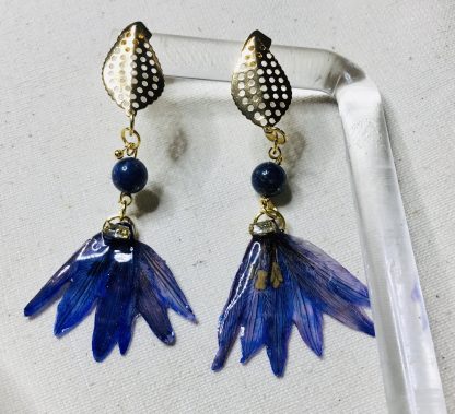 Midnight Lily Bloom – Real Lilias Flowers Earrings