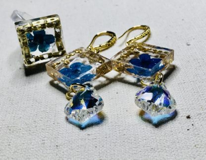 Eternal Sky Bloom – Handmade Botanical Jewelry Set with Real Pressed Forget-Me-Not Flowers
