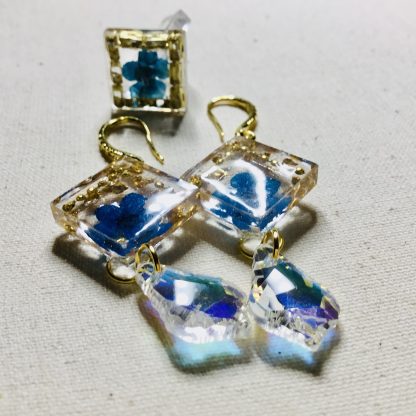 Eternal Sky Bloom – Handmade Botanical Jewelry Set with Real Pressed Forget-Me-Not Flowers