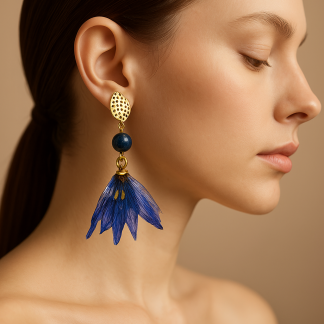Midnight Lily Bloom – Real Lilias Flowers Earrings