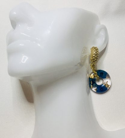Ethereal Forget-Me-Not Resin Jewelry Set – Real Blue Flowers in Resin Earrings & Bangle
