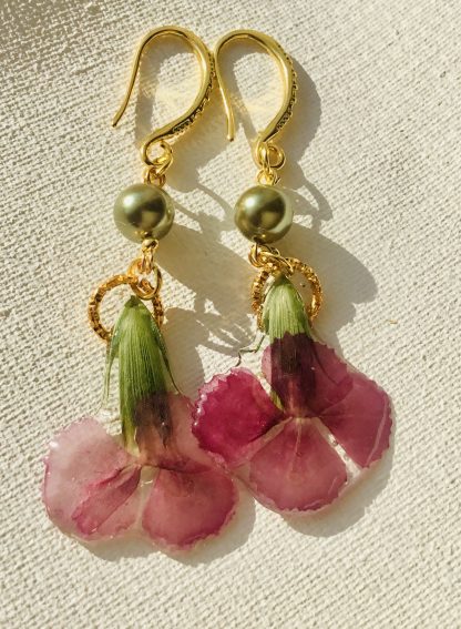 Romantic Carnation Flower Resin Earrings