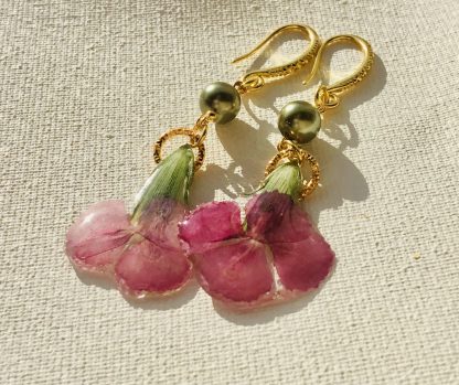 Romantic Carnation Flower Resin Earrings