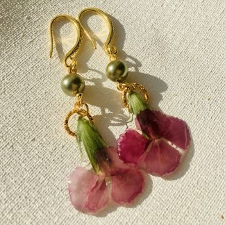 Romantic Carnation Flower Resin Earrings