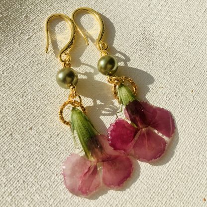 Romantic Carnation Flower Resin Earrings