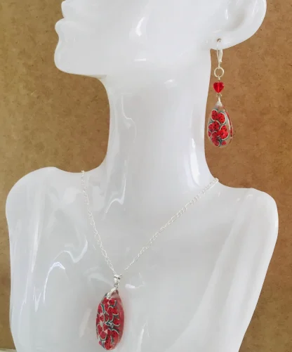 Crimson Watermelon Duo” – Handmade Watermelon Jewelry Set