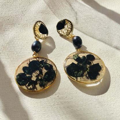 Eternal Noir Lotus Earrings