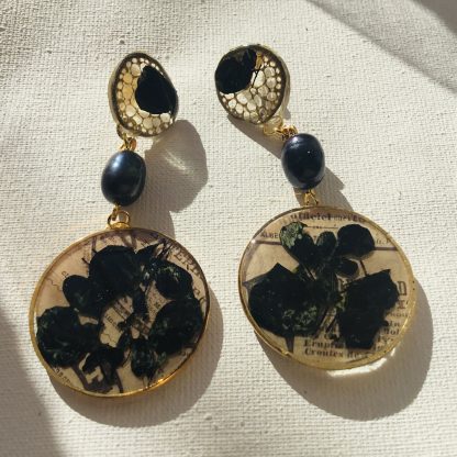 Eternal Noir Lotus Earrings