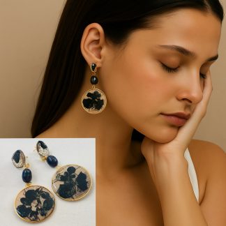 Eternal Noir Lotus Earrings