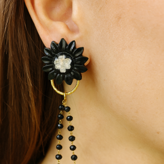 Handmade earrings with real flowers