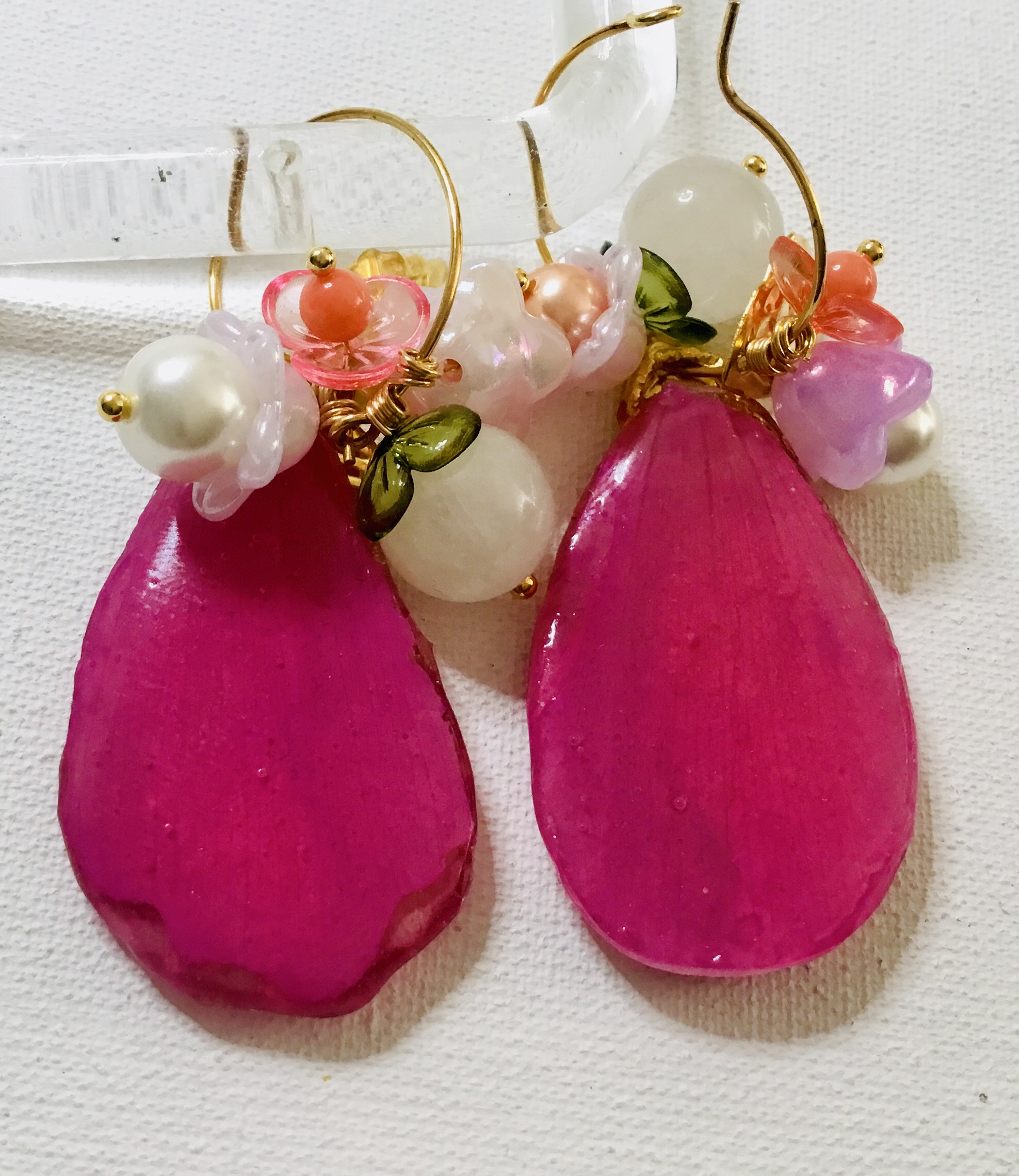 Real Flower Petal Earrings