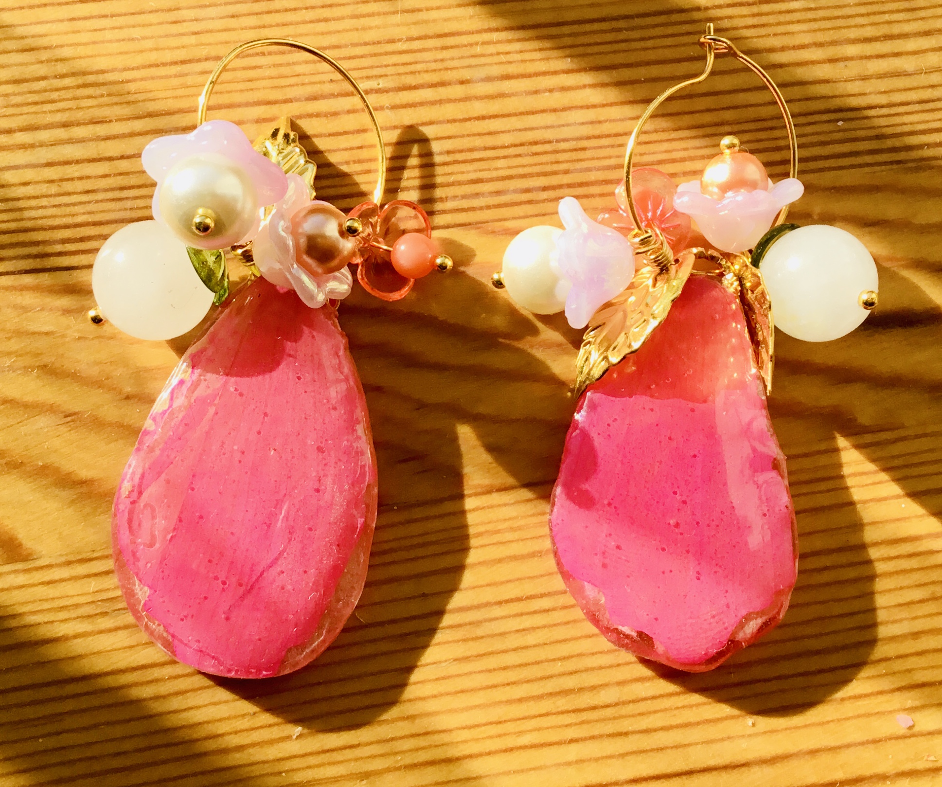 Real Flower Petal Earrings