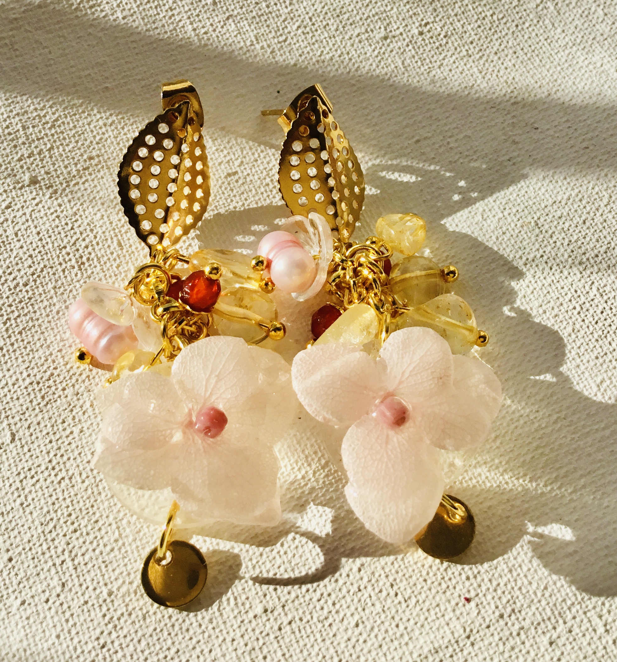 Pink Hydrangea Earrings – Handmade Botanical Jewelry - Image 6