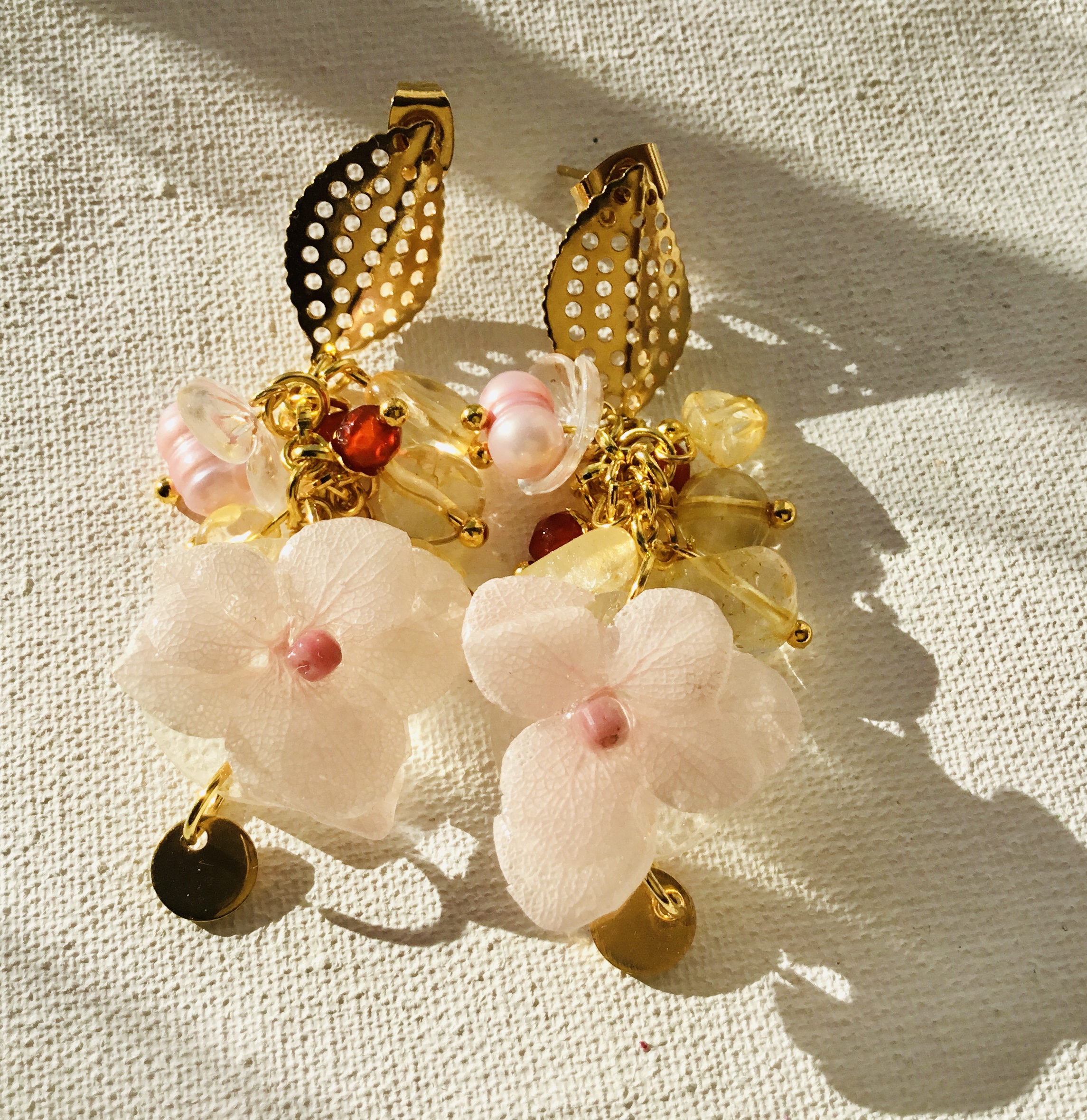 Pink Hydrangea Earrings – Handmade Botanical Jewelry - Image 7