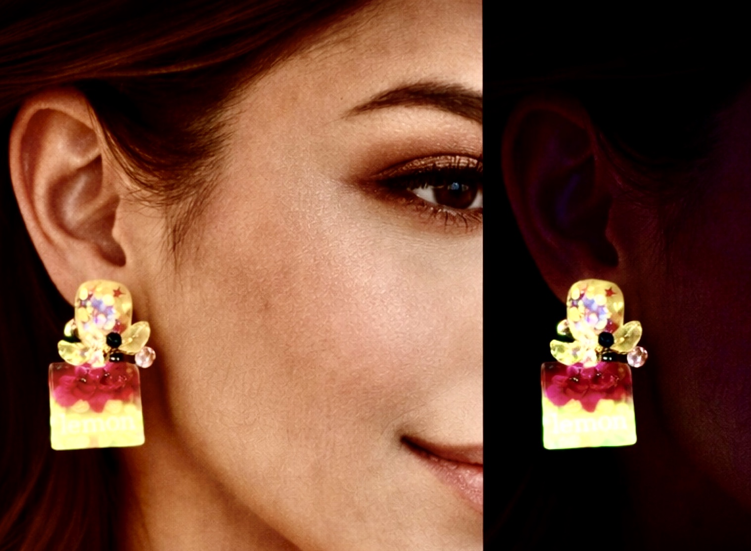 lemon earrings, citrus earrings, flower resin jewelry, real flower earrings, botanical jewelry, summer earrings, glow earrings, glow in dark, handmade earrings, resin earrings, statement earrings, fruit jewelry, lemon jewelry, citrus jewelry, citrine beads, ruby beads, glitter earrings, boho earrings, unique gift, gift for her, summer jewelry, nature jewelry, floral earrings, artisan jewelry, lightweight earrings, festival jewelry, beach earrings, romantic gift, dainty statement, handmade resin