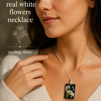 Real Flower Necklace 925 Silver