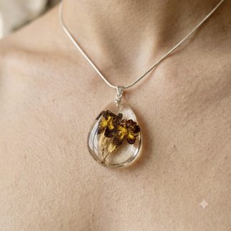 Real Violet Flower Pendant Necklace