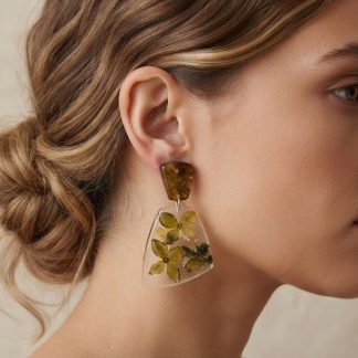Custom Floral Resin Earrings – Handmade with Real Flowers & Alcohol Inks